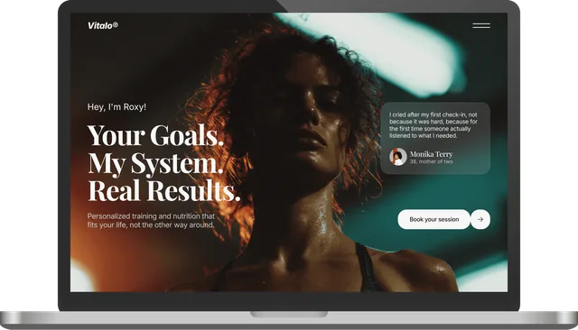 Vitalo website presented on a laptop