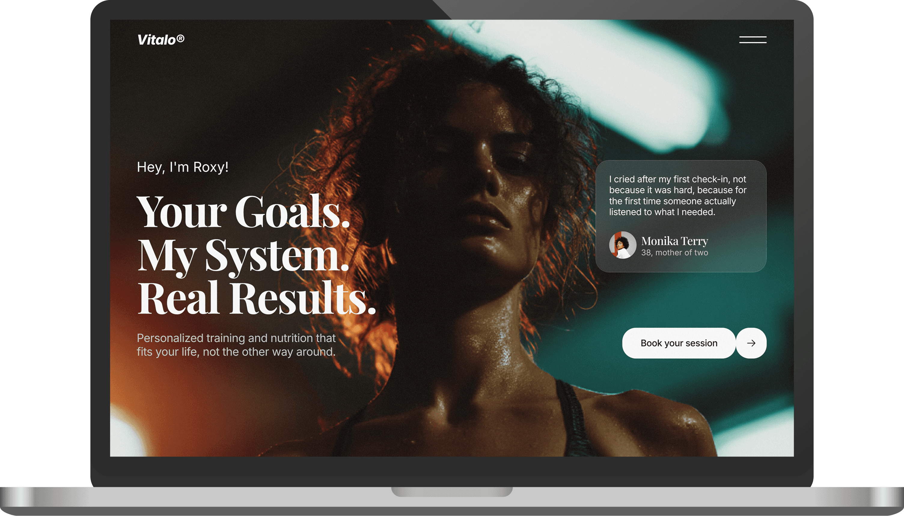 Vitalo website presented on a laptop